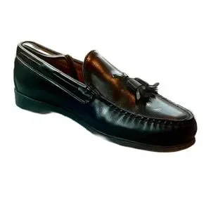 Men\'s Frye Black Leather Loafer Size 9.5 Frye Lewis Tie Leather Loafers Shoes Black Men Size 9.5 Slip  main image 4